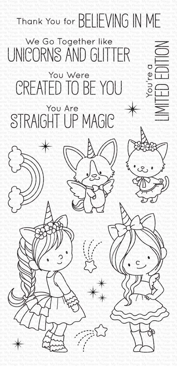 Unicorns and Glitter Clear Stamps (BB-100)