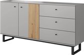 Dressoir - Commode - Kast - 2 deuren + 3 lades - 175 cm- 88,2 cm- 40 cm -Platinagrijs / Artisan eiche - VAIO 175