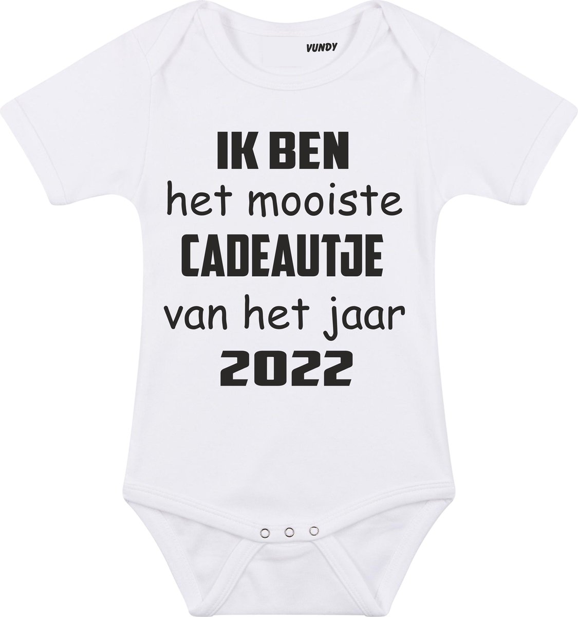 Baby rompertje met leuke tekst | Ik ben het mooiste cadeautje van het jaar 2022 |zwangerschap aankondiging | cadeau papa mama opa oma oom tante | kraamcadeau | maat 56 wit