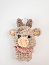 Amigurumi sleutelhanger met koe - Handgemaakt - Zacht- Schattig - geschenk