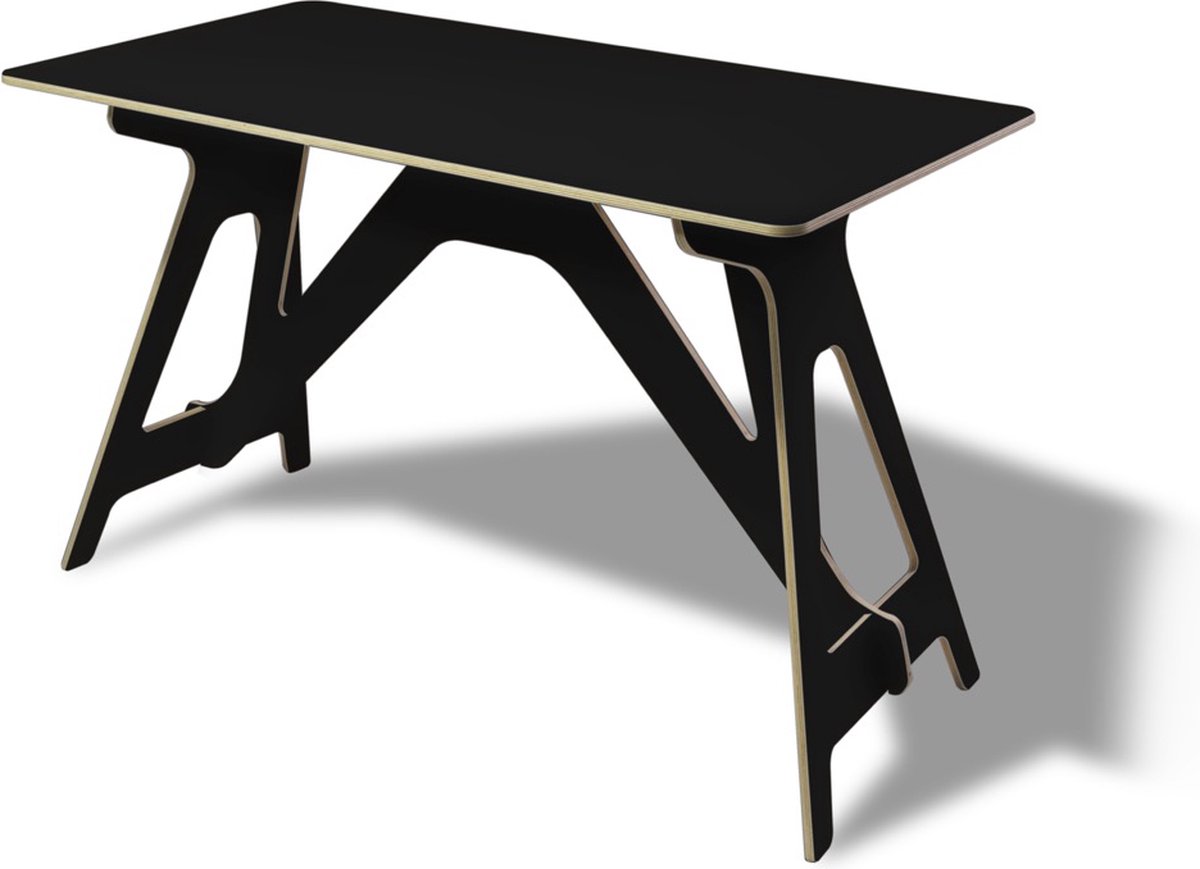 Händig Design Desk Zwart - Bureautafel - Zwart Inklapbaar bureau - Bureau Hout - Laptoptafel