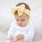 Baby haarband elastisch | meisjes haarband | geel / yellow | kinderhaarband | hoofdband | twisted