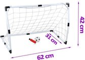 Mini voetbaldoelen (2 stuks) met kleine voetbal Verstelbaar 2x46 of 90cm – Inclusief bal en Pomp – Goal