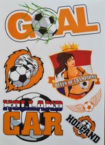 4 grote vellen Auto stickers / raam stickers Holland - Oranje - Nederlands Elftal
