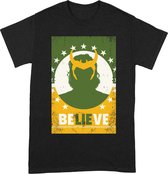 Loki Believe Lie Poster Mens T-Shirt Zwart - maat M