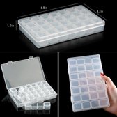 Transparent Plastic Storage - Jewelry Box- for Beads - Medicines.  Transparante doos voor kralen, medicijnen, opslag.