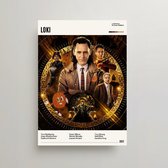 Marvel Poster - Loki Poster - Minimalist Filmposter A3 - Loki TV Poster - Loki Merch - Vintage Posters