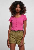 Urban Classics Crop top -S- Cropped Button rib Paars