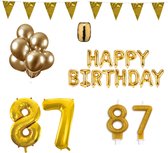 87 jaar Verjaardag Versiering Pakket Goud