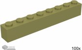 Lego Bouwsteen 1 x 8, 3008 Olijfgroen 100 stuks
