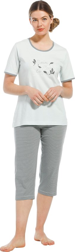 Pyjama capri pour femmes Pastunette 20221-162-2 - Vert clair - 52