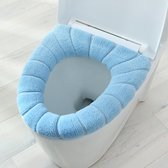 Toiletbril Hoes - Zachte Toiletzitting - Toiletbril Cover - WC Bril Cover - Herbruikbaar - Wasbaar - Blauw