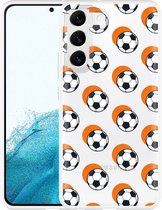 Galaxy S22+ Hoesje Soccer Ball Orange Shadow - Designed by Cazy