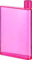 Waterfles Plat – Roze – Minimalistisch Uiterlijk - Gemakkelijk Mee te Nemen - Inhoud 0,5 liter – 20 x 14,8 cm