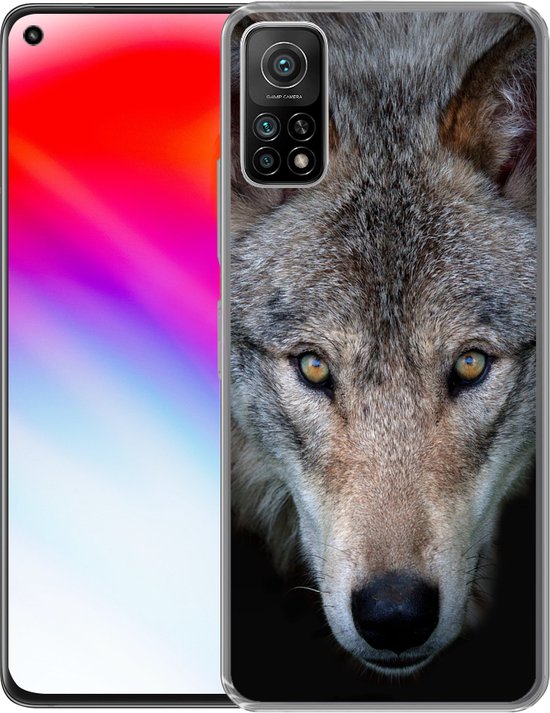 Xiaomi Mi 10T 5G - Loup - Portrait - Zwart - Coque de téléphone en Siliconen