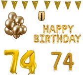 74 jaar Verjaardag Versiering Pakket Goud