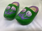Klompjes groen met tulpen souvenir handpainted