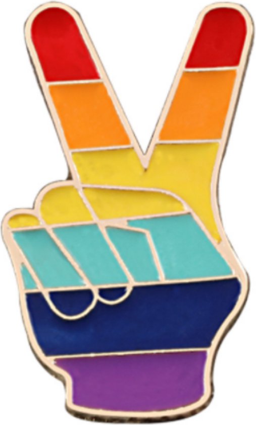 Peace pin  - regenboog - pin - broche - decoratie - armband - pride pin - regenboog pin