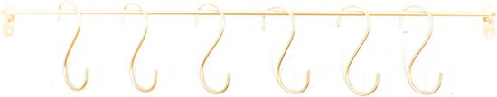 Foto: Hang stang s haken goud 50 x 3 5 x 4 cm ophangrails gaderobestand wandkapstok