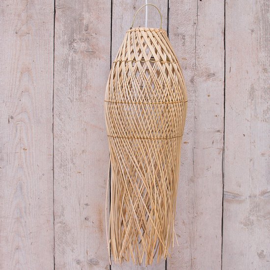 MigoStyling - Rieten Hanglamp - Java - Naturel - Dia 26 cm - Met Lampenpendel