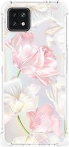GSM Hoesje OPPO A53 5G | A73 5G Leuk TPU Back Cover met transparante rand Mooie Bloemen