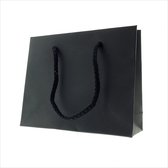 Luxe Cadeau Tasjes - Gift Bag - Mat Zwart - 16x5x13cm - 50 Stuks