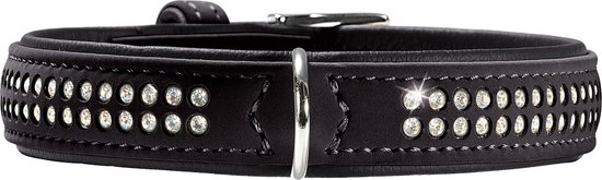 Hunter Halsband Diamont Deluxe Zwart - Hondenhalsband - 40 cm