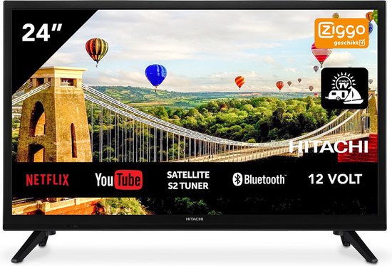 Hitachi 24HE2202 Android TV 24 inch 61cm HD LED TV DVB-S2/C/T2 - 12V en  220V | bol.com