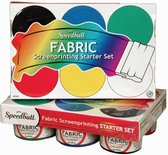 Speedball Screen Printing Fabric Paint - Textielverf - voor Zeefdrukken - starter set van 6 basiskleuren