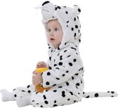 Budino Baby Romper Pyjama Onesie Luipaard Dier - Wit - maat 70