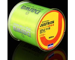 Vislijn Daiwa Justron nylon 500m Geel 0.32mm Nylon Draad Extra Sterk 10.5kg  - Visdraad voor Zoetwater en Zoutwater