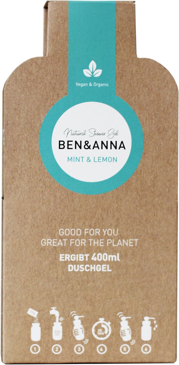 Goedkoopste Ben & Anna Showergel flakes mint & lemon 2 Stuks