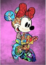 Canvas Minnie Mouse - Wand decoratie - Interieur - Woonkamer -  30 x 40 cm - Canvas schilderijen woonkamer - Walt Disney
