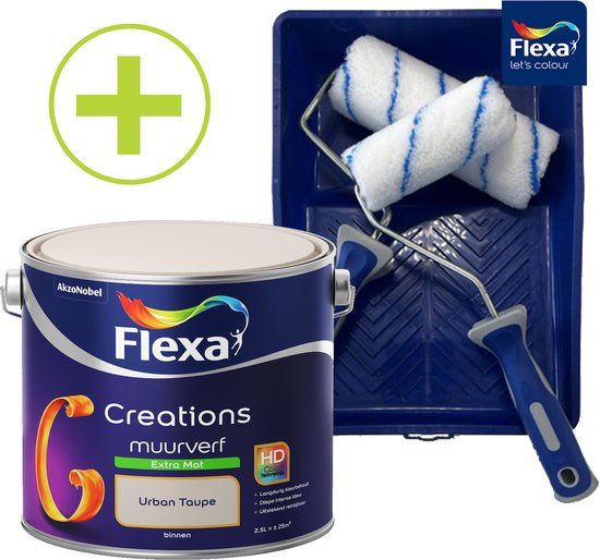 Flexa - Creations - Muurverf Extra Mat - Urban Taupe - 2.5 liter + Muurverfset