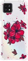 Anti Shock hybrid Case OPPO A53 5G | A73 5G Telefoon Hoesje met doorzichtige rand Blossom Red