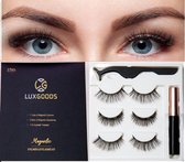 Luxgoods Magnetic Wimpers - Cils Set 3 Paires + 1 Bouteille Eyeliner + 1 Crayon - Aimant Réutilisable Cils - Cils - Cils Magnétiques