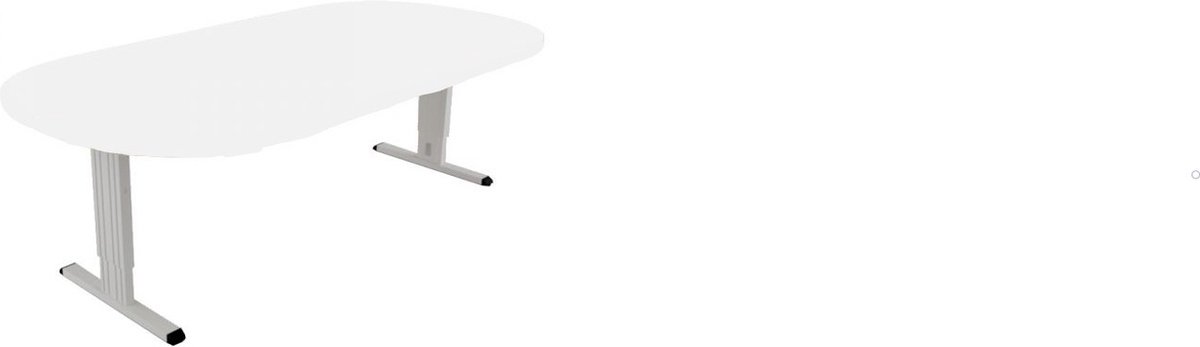 Offeco Bureau Bolton - Bureau - Bureautafel - Vergadertafel - Gaming bureau - Game bureau - Computertafel - Desk - Bureau Aluminium - Verstelbaar bureau - Gaming Desk - Bureau tafel - Bureau verstelbaar   Wit -240x120cm-- blad-  onderstel- x120
