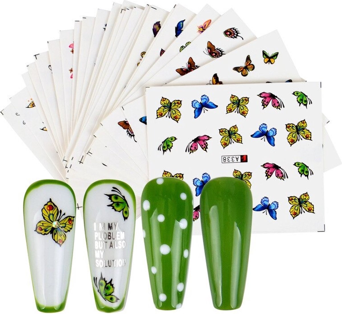 Goedkoopste 24 Stuks Nagelstickers – Vlindertjes