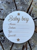 Plaque naissance Bébé garçon - Plaque à remplir - Naissance - Baby shower