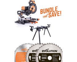 EVOLUTION - COMBOPACK R255SMS-DB+ + ZAAGBLAD MULTI +MITRESTAND - DIA 255 MM - 2000W - 25KG