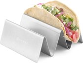 Support à tacos Hendi avec 2 compartiments - Acier inoxydable - Support allant au four pour tortilla, taco ou burritos