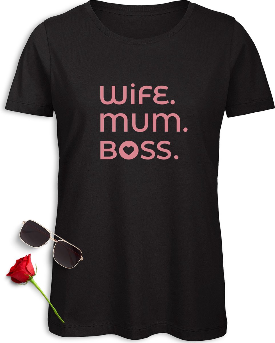 T Shirt Dames - Moederdag - Moeder - Mama - Zwart - Maat S