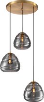 Hanglamp Belmond - 3 lichts smoke glas - bronze