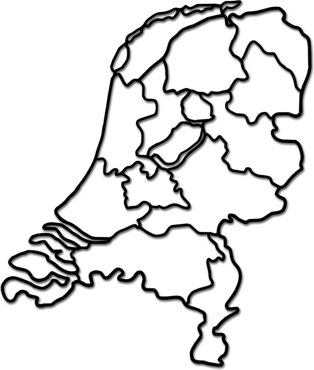 Hout-Kado - Nederland - Large - Zwart - Geometrische dieren en vormen - Houten Wanddecoratie