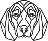 Hout-Kado - Beagle - Medium - Zwart - Geometrische dieren en vormen - Houten Wanddecoratie