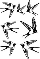 Raam stickers - Muur stickers Zwaluwen - Decoratief - Vogels - Dieren - Wanddecoratie