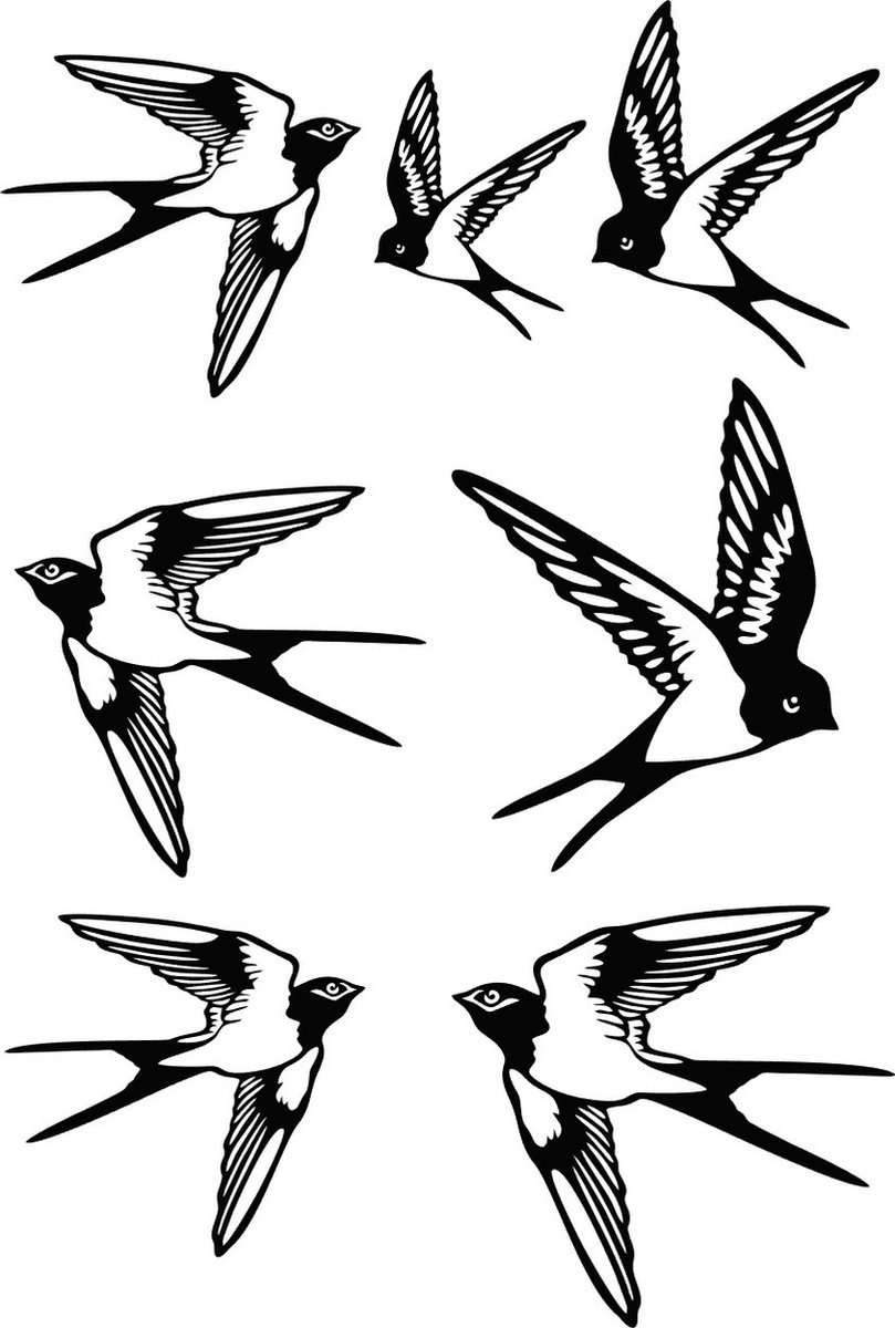 Raam stickers - Muur stickers Zwaluwen - Decoratief - Vogels - Dieren - Wanddecoratie