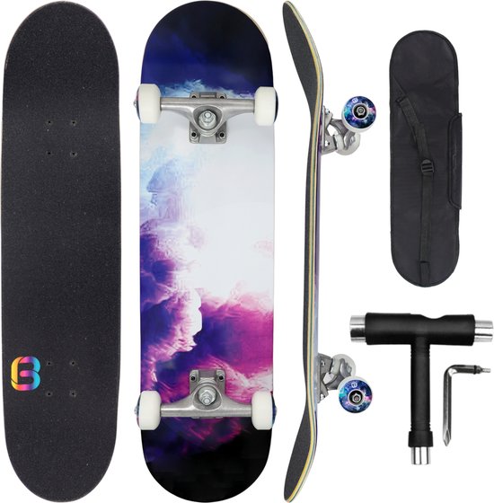 Ga door verticaal verlangen Big Bang Boards® PRO Nebula Edition – Skateboard Inclusief Tas & Skate Tool  –... | bol.com
