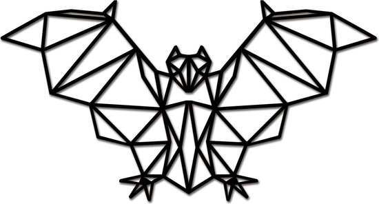 Hout-Kado - Vleermuis - Large - Zwart - Geometrische dieren en vormen - Houten Wanddecoratie