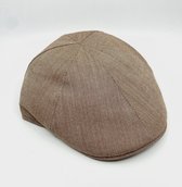 JVD by Portaluri Flatcap Six Panel Linnenmix Visgraat Bruin 55